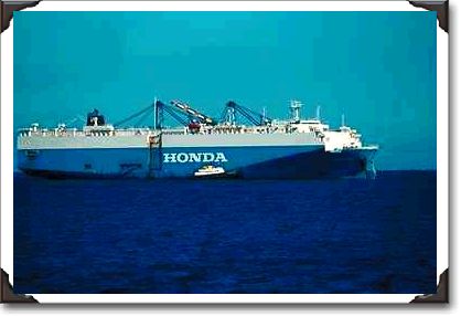 Honda auto transport ship, Solar Wing, Los Angeles Harbor, California Honda auto transport ship, Solar Wing, Los Angeles Harbor, California
