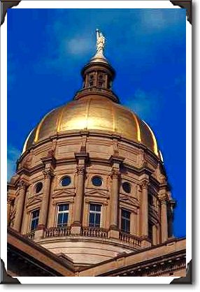 Liberty statue, Gold Gilded Dome, Atlanta, Georgia Liberty statue, Gold Gilded Dome, Atlanta, Georgia