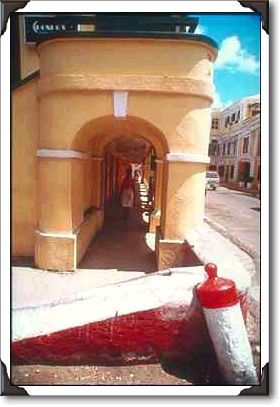 Shopping arcade in Christiansted, St. Croix Shopping arcade in Christiansted, St. Croix