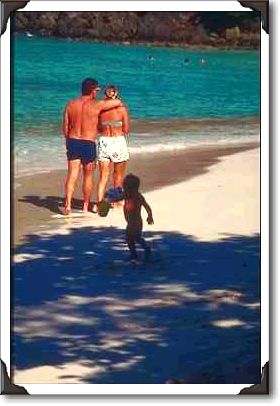 Vacationers at Hawksbill Bay Beach, St. John Vacationers at Hawksbill Bay Beach, St. John