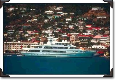 Cruise ship in port at Charlotte Amalie, St. Thomas Cruise ship in port at Charlotte Amalie, St. Thomas