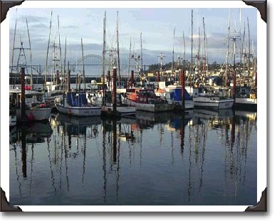 Newport, Oregon fishing boat harbor. Newport, Oregon fishing boat harbor.