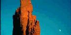Camel Butte With Moon