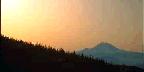 Mountain Under Orange Sky