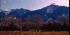 Fence, River And Mountain Scene