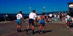 Skaters on the bike path at Mission Beach