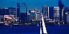 Skyline and harbor from Shelter Island