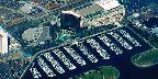 Aerial view of Convention Center and marina
