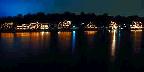 Boathouse row at night