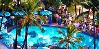 Senior citizens partying around the Outrigger Hotel pool