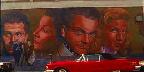 Hollywood legends mural on Hollywood Blvd., California