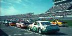 Cars await the start of a qualifying race at Daytona