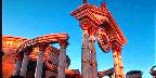 Entrance to Caesar's at dusk