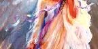 Modern painting of angel, Kauai, Hawaii