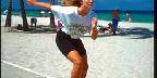 Blonde rollerblader, Hollywood Beach, Florida