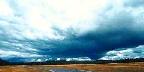 Storm clouds over Firehole River, Yellowstone National Park