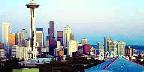Seattle with Mount Rainier, Washington State