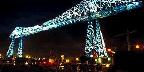 Transporter Bridge at night, Cleveland, Ohio