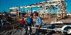 Hamilton and Mark help build a gas station, Winnebago ...