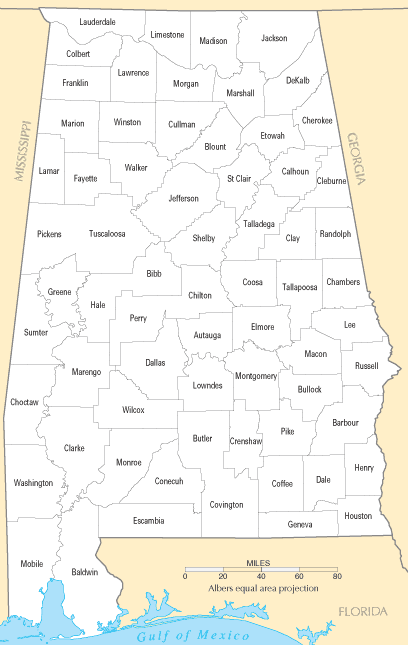 Alabama Counties Map Alabama Counties Map
