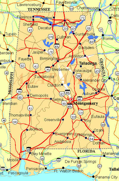 Alabama Map Alabama Map