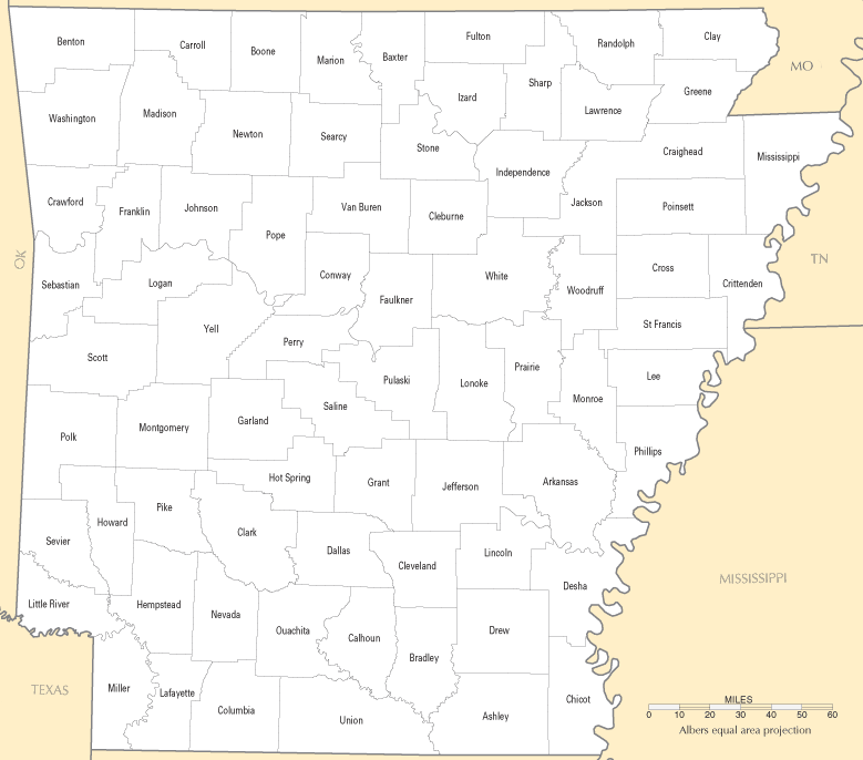 Arkansas Counties Map Arkansas Counties Map