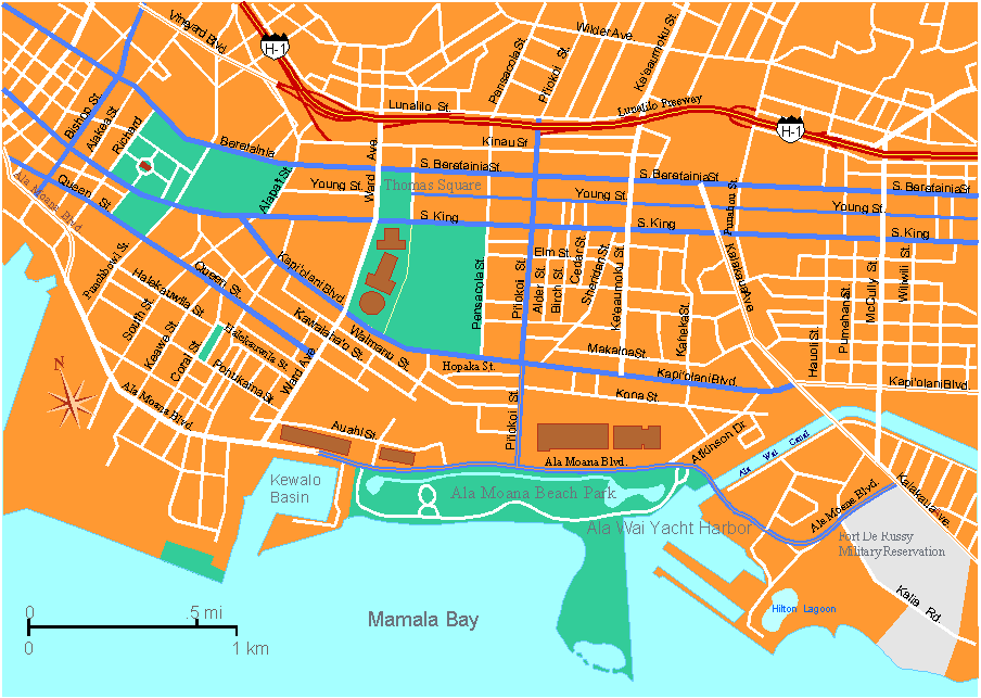 Honolulu Map, Hawaii Honolulu Map, Hawaii