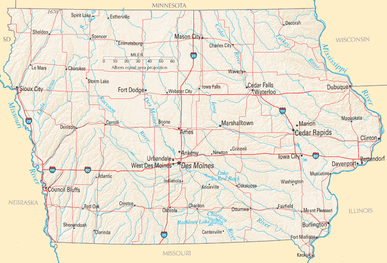 Iowa Map Iowa Map