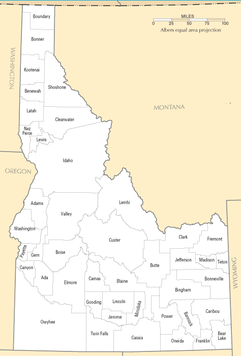 Idaho Counties Map Idaho Counties Map