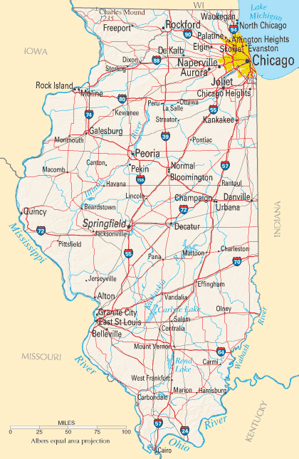 Illinois Map Illinois Map