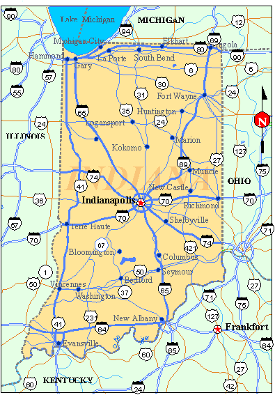 Indiana Map Indiana Map