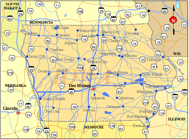 Iowa Map Iowa Map
