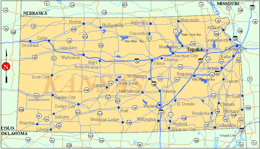 Kansas Map Kansas Map