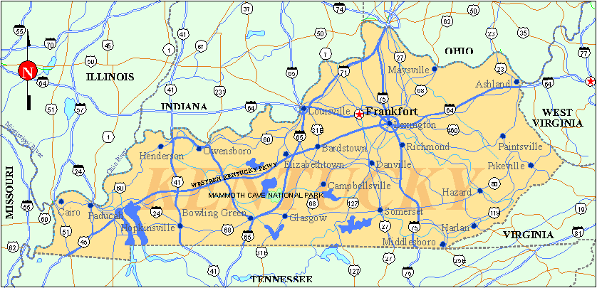 Kentucky Map Kentucky Map