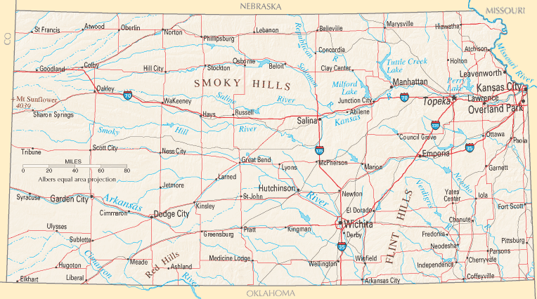 Kansas Map Kansas Map