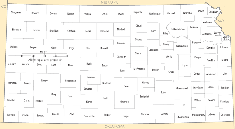 Kansas Counties Map Kansas Counties Map