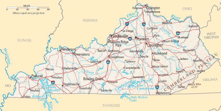 Kentucky Map Kentucky Map