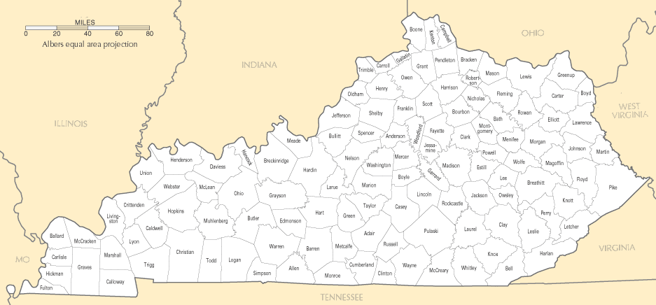 Kentucky Counties Map Kentucky Counties Map