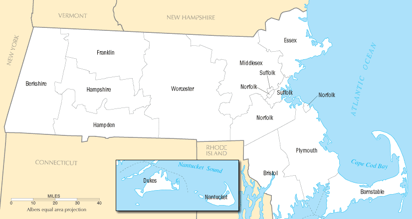 Massachusetts Counties Map Massachusetts Counties Map