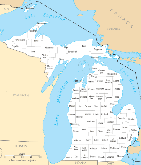 Michigan Counties Map Michigan Counties Map