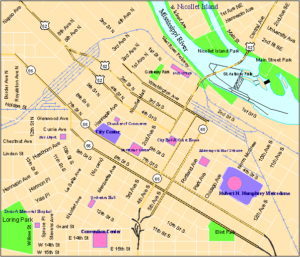 Minneapolis Map, Minnesota Minneapolis Map, Minnesota