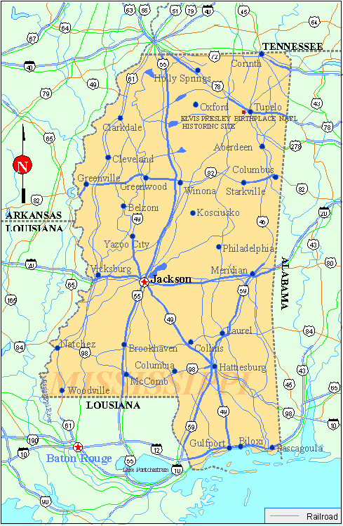 Mississippi Map Mississippi Map