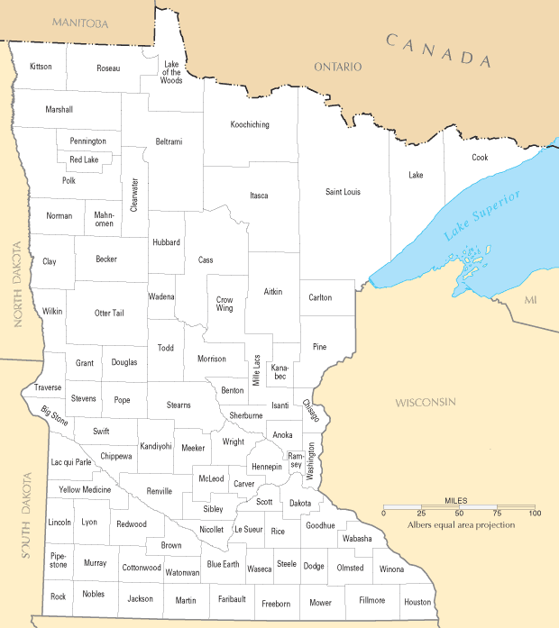 Minnesota Counties Map Minnesota Counties Map