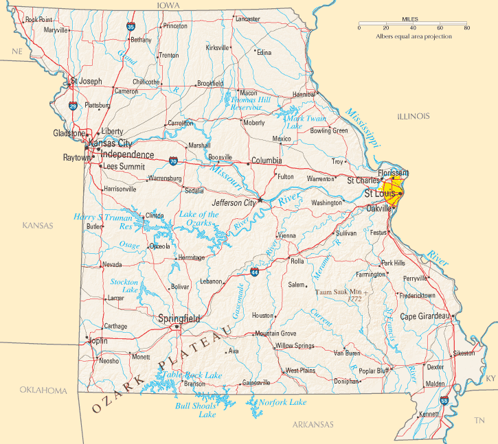 Missouri Map Missouri Map