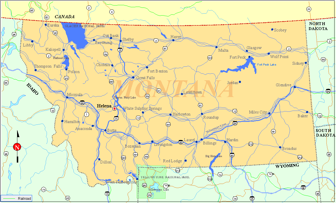Montana Map Montana Map