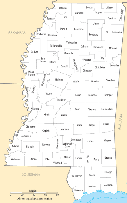 Mississippi Counties Map Mississippi Counties Map