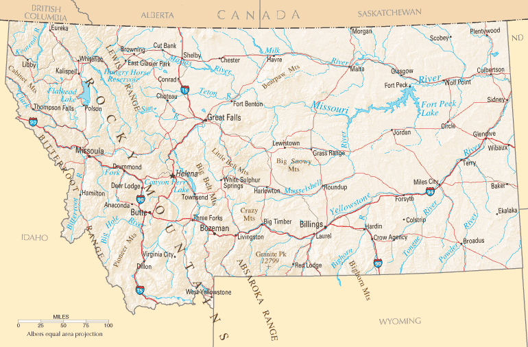 Montana Map Montana Map
