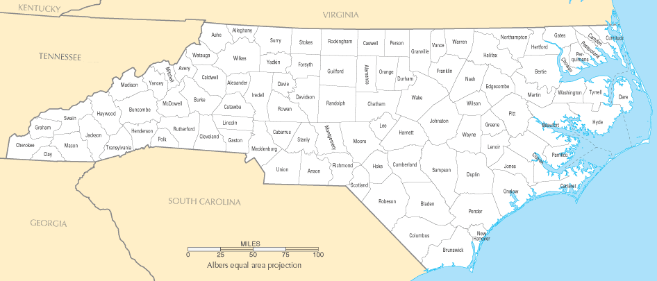 North Carolina Counties Map North Carolina Counties Map