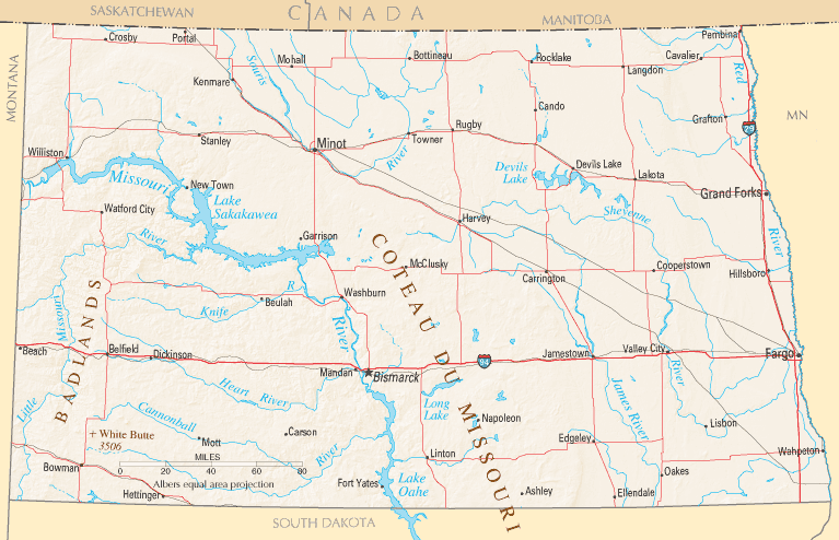 North Dakota Map North Dakota Map