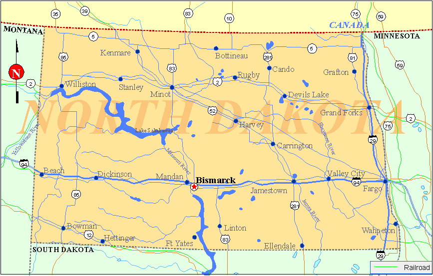 North Dakota Map North Dakota Map